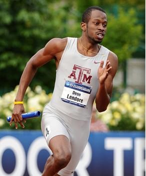 Deon Lendore competing for Texas A&M University